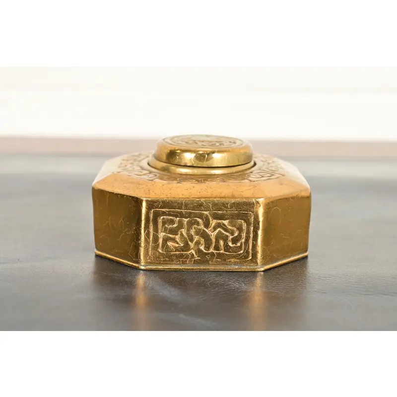 Tiffany Studios New York Zodiac Bronze Doré Inkwell - Image 2