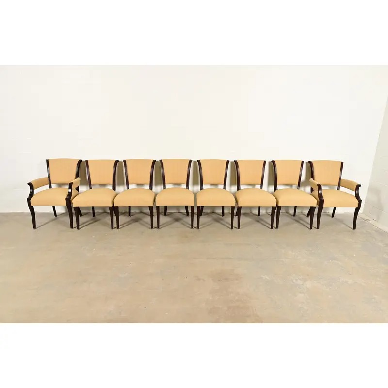 Barbara Barry for Baker Furniture Modern Regency Mahogany Dining Chairs, Set of Eight - Image 3