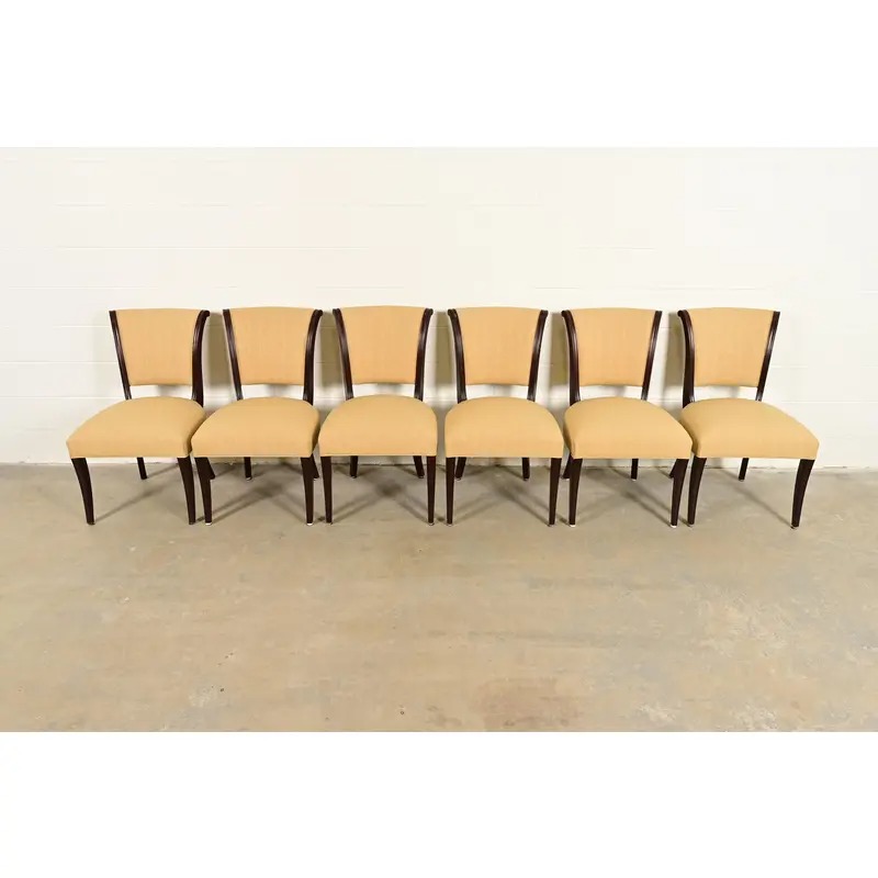 Barbara Barry for Baker Furniture Modern Regency Mahogany Dining Chairs, Set of Six - Image 3