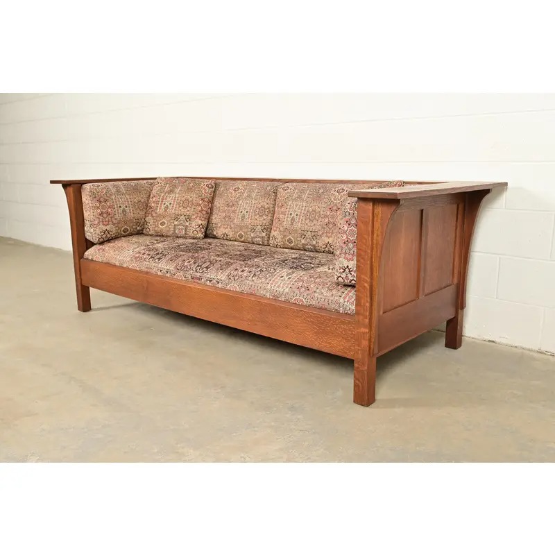Stickley Mission Oak Arts and Crafts Settle Sofa - Image 3