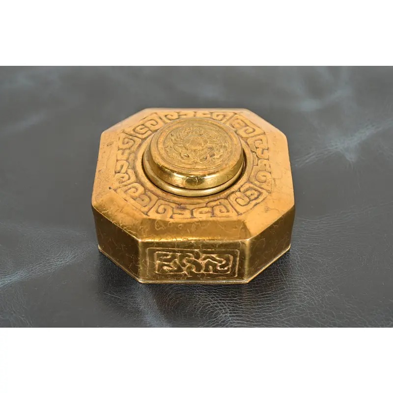 Tiffany Studios New York Zodiac Bronze Doré Inkwell - Image 3