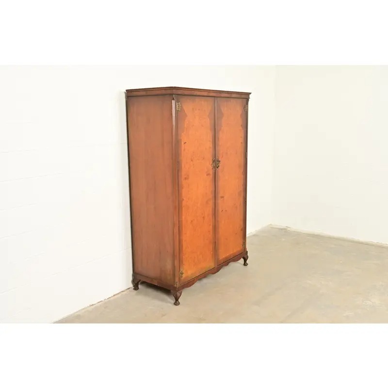 Antique Art Deco Burl Wood Armoire Dresser or Gentleman's Chest, Circa 1930s - Image 4
