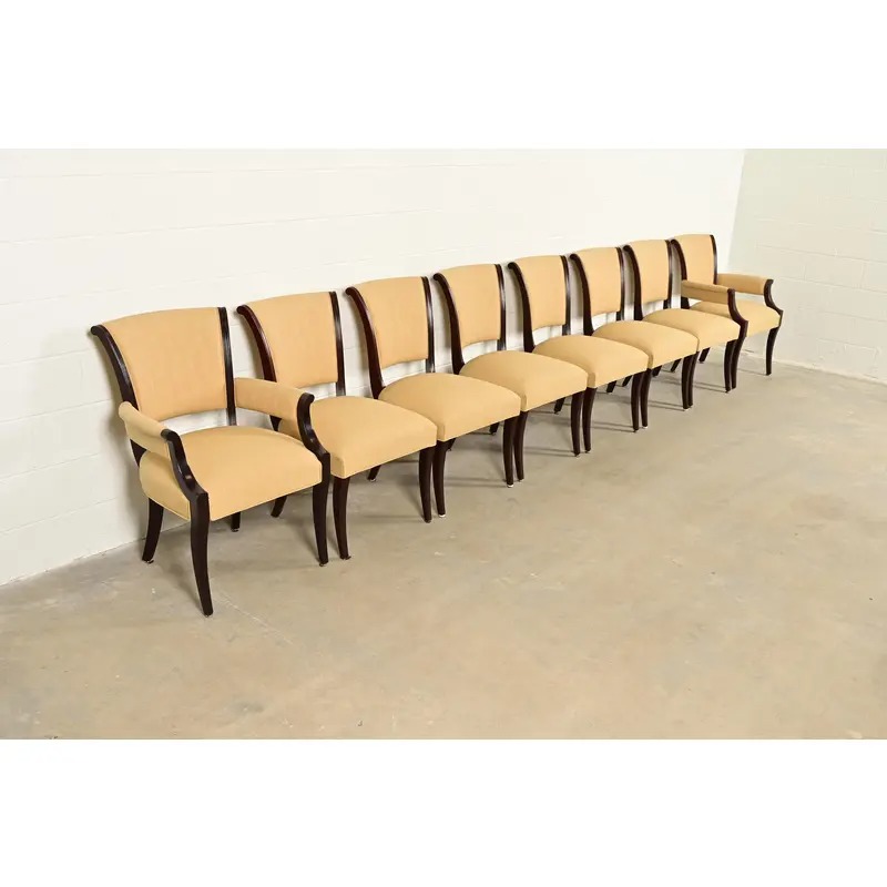 Barbara Barry for Baker Furniture Modern Regency Mahogany Dining Chairs, Set of Eight - Image 4