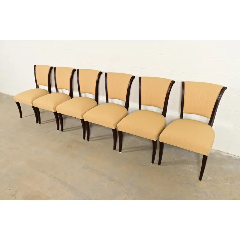 Barbara Barry for Baker Furniture Modern Regency Mahogany Dining Chairs, Set of Six - Image 4
