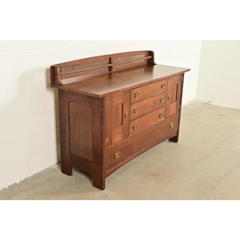 Lifetime Furniture Antique Mission Oak Arts & Crafts Sideboard, Circa 1910 - Image 4