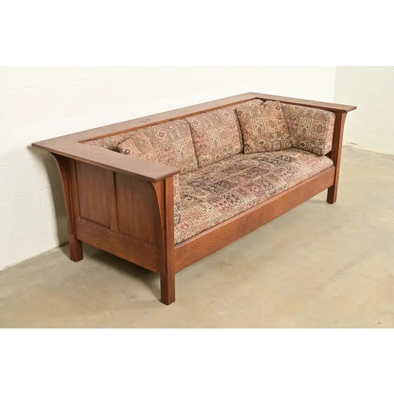Stickley Mission Oak Arts and Crafts Settle Sofa - Image 4