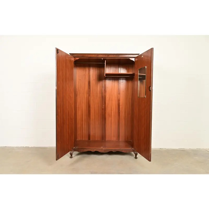 Antique Art Deco Burl Wood Armoire Dresser or Gentleman's Chest, Circa 1930s - Image 5