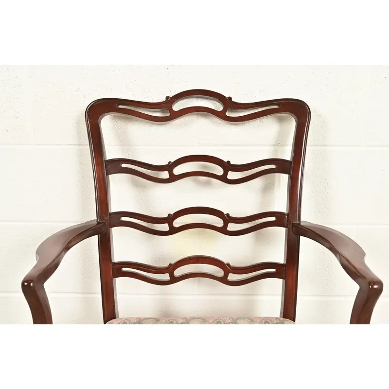 Baker Furniture Style Georgian Carved Mahogany Armchair - Image 5