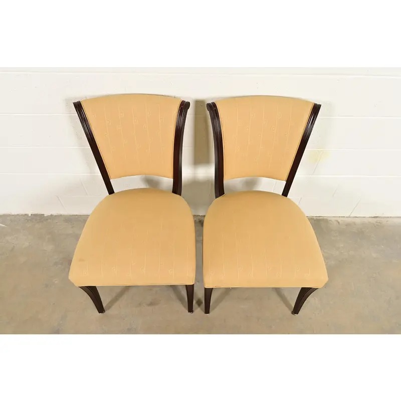 Barbara Barry for Baker Furniture Modern Regency Mahogany Side Chairs or Dining Chairs, Pair - Image 5