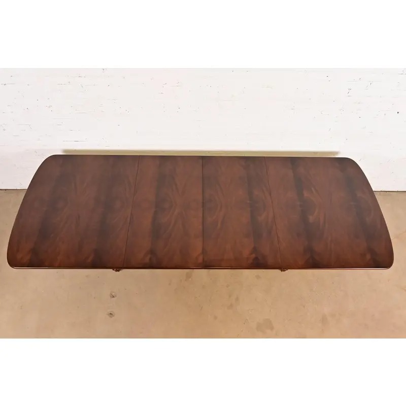 Henredon Georgian Flame Mahogany Double Pedestal Extension Dining Table, Newly Refinished - Image 5