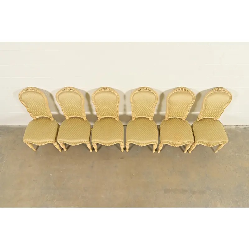 Karges French Regency Louis XVI Cream Lacquered Dining Chairs, Set of Six - Image 5