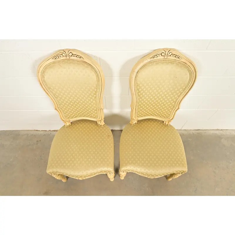 Karges French Regency Louis XVI Cream Lacquered Side Chairs or Dining Chairs, Pair - Image 5