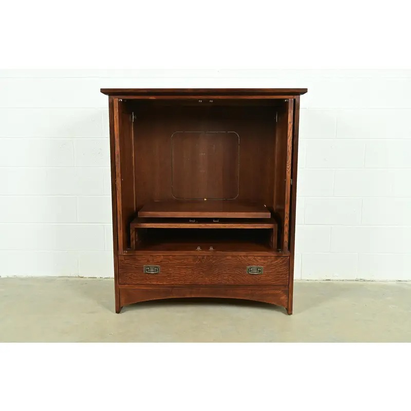 Stickley Mission Oak Arts & Crafts Media Cabinet - Image 5