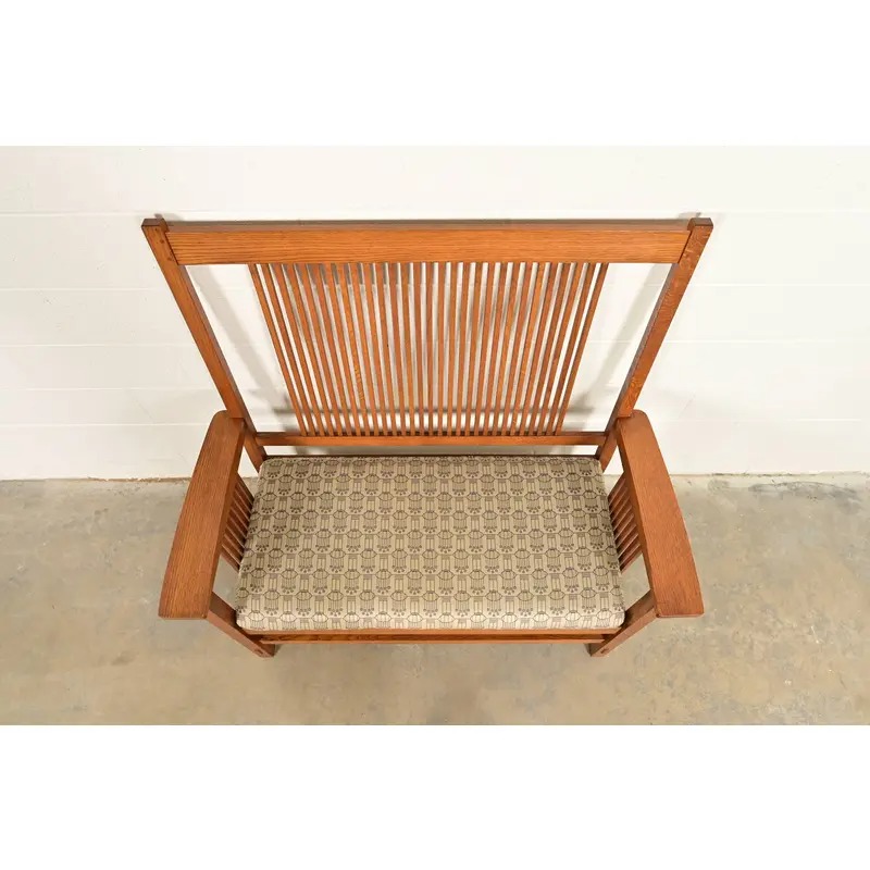 Stickley Mission Oak Arts & Crafts Spindle Bench or Settee - Image 5