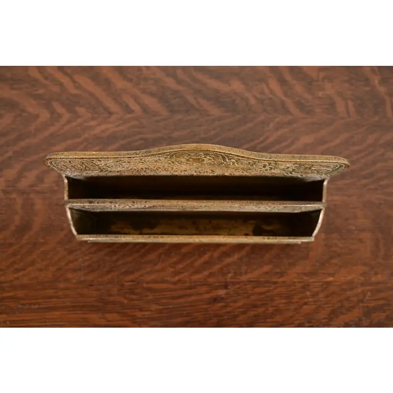Tiffany Studios New York Zodiac Pattern Bronze Doré Letter Rack - Image 5