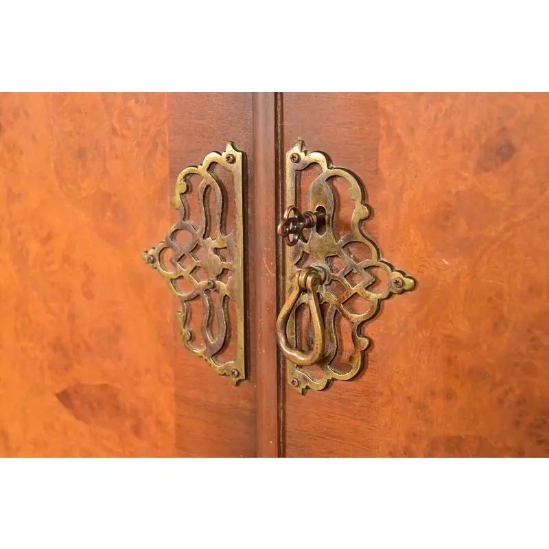 Antique Art Deco Burl Wood Armoire Dresser or Gentleman's Chest, Circa 1930s - Image 6