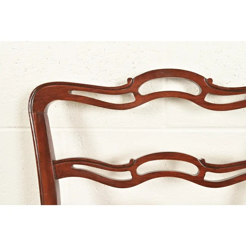 Baker Furniture Style Georgian Carved Mahogany Dining Chairs, Set of Four - Image 6