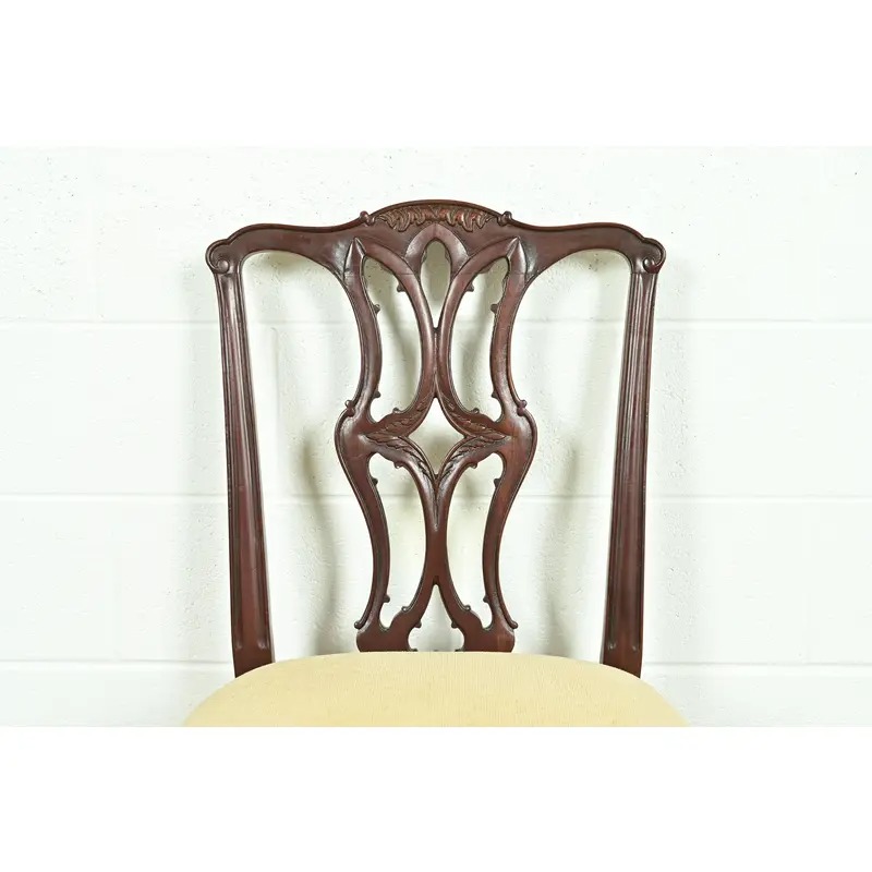 Baker Furniture Style Georgian Carved Mahogany Side Chairs or Dining Chairs, Pair - Image 6