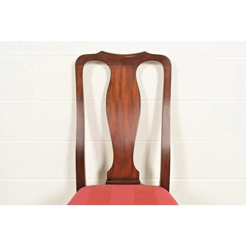 Henkel Harris Queen Anne Solid Mahogany Dining Chairs, Set of Four - Image 6