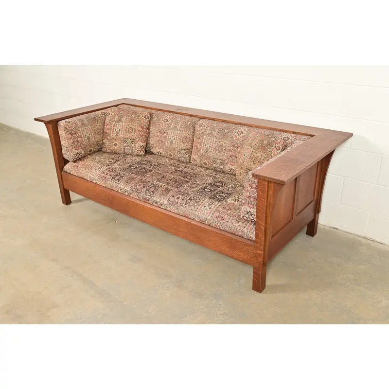 Stickley Mission Oak Arts and Crafts Settle Sofa - Image 6