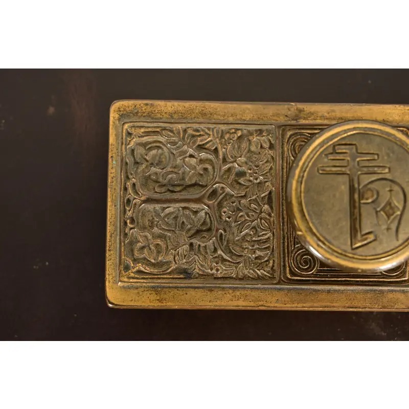 Tiffany Studios New York Bookmark Pattern Bronze Doré Rocker Blotter - Image 6