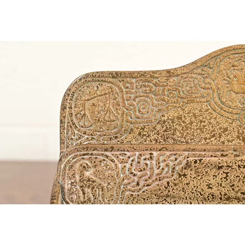 Tiffany Studios New York Zodiac Pattern Bronze Doré Letter Rack - Image 6