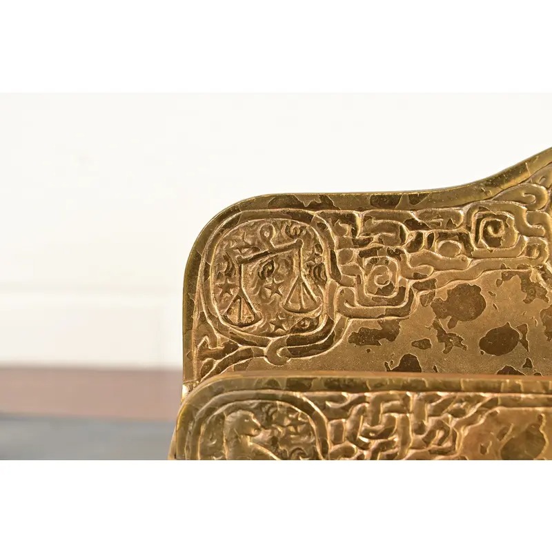 Tiffany Studios New York Zodiac Pattern Bronze Doré Letter Rack - Image 6