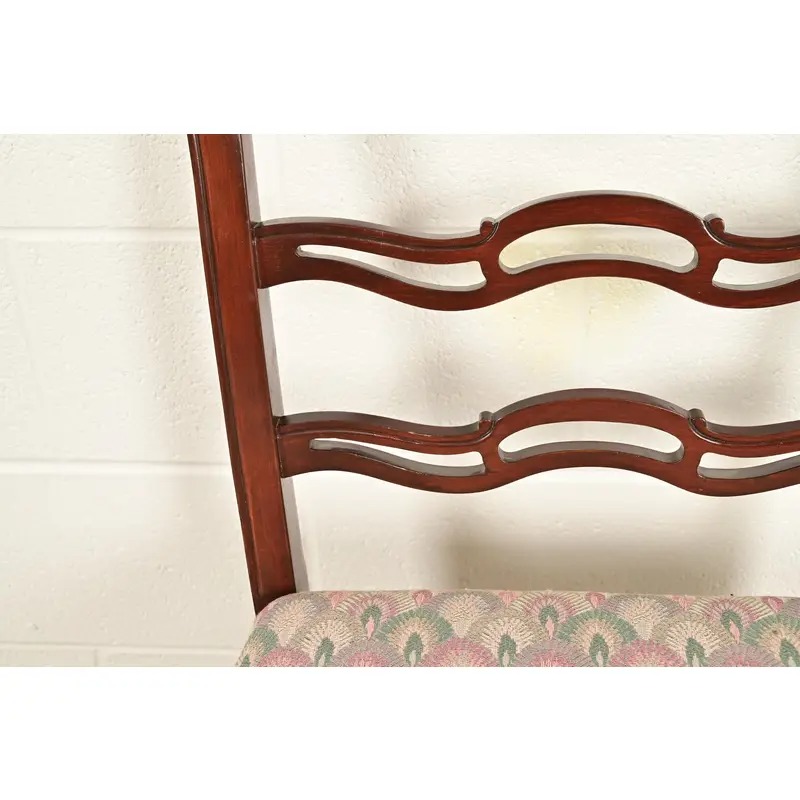 Baker Furniture Style Georgian Carved Mahogany Side Chairs or Dining Chairs, Pair - Image 7