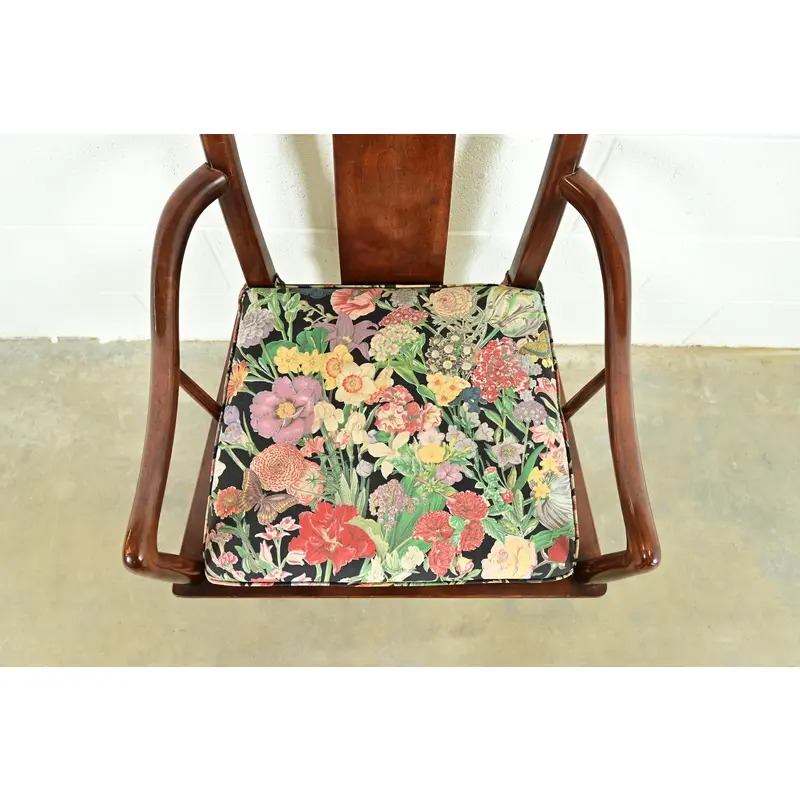 Henredon Hollywood Regency Chinoiserie Sculpted Mahogany Armchairs, Pair - Image 7