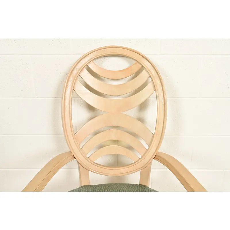 Henredon Modern Art Deco Carved Oak Dining Chairs, Set of Eight - Image 7