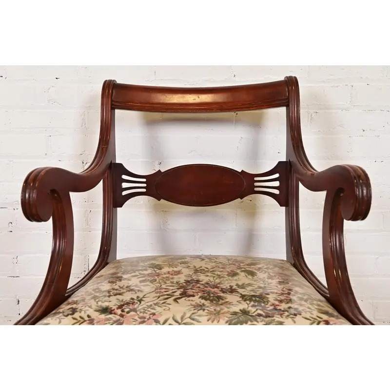 Kindel Furniture Style Regency Carved Mahogany Dining Chairs, Set of Four - Image 7