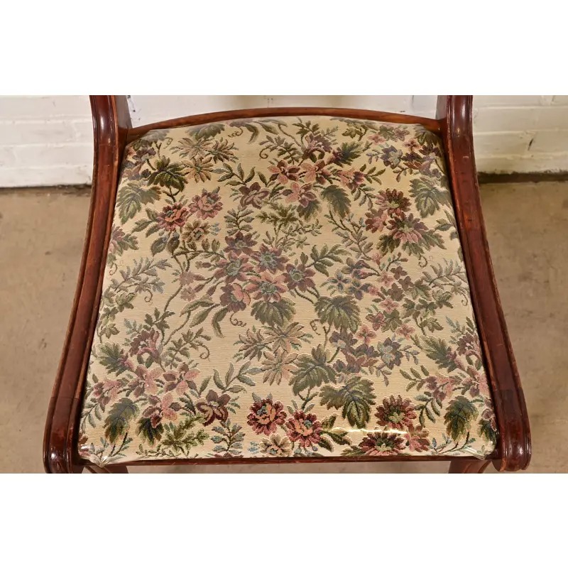 Kindel Furniture Style Regency Carved Mahogany Side Chairs or Dining Chairs, Set of Three - Image 7