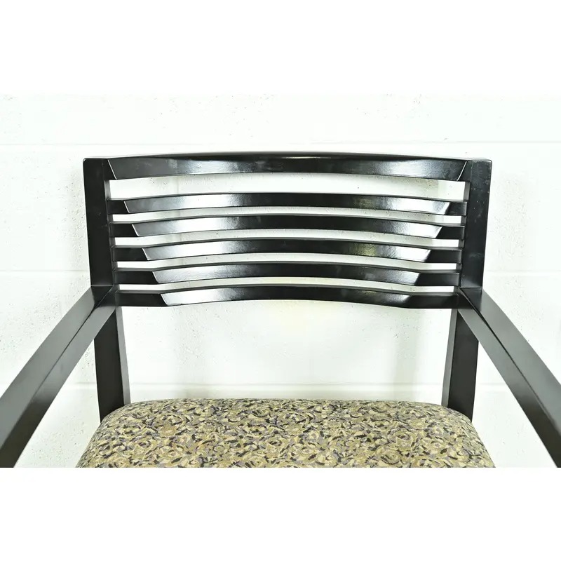 Knoll Postmodern Black Lacquered Ricchio Dining Chairs, Set of Eight - Image 7