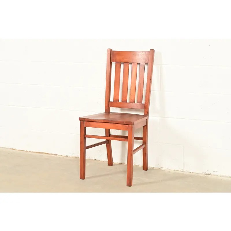 Limbert Style Antique Mission Oak Arts & Crafts Side Chairs or Dining Chairs, Pair - Image 7