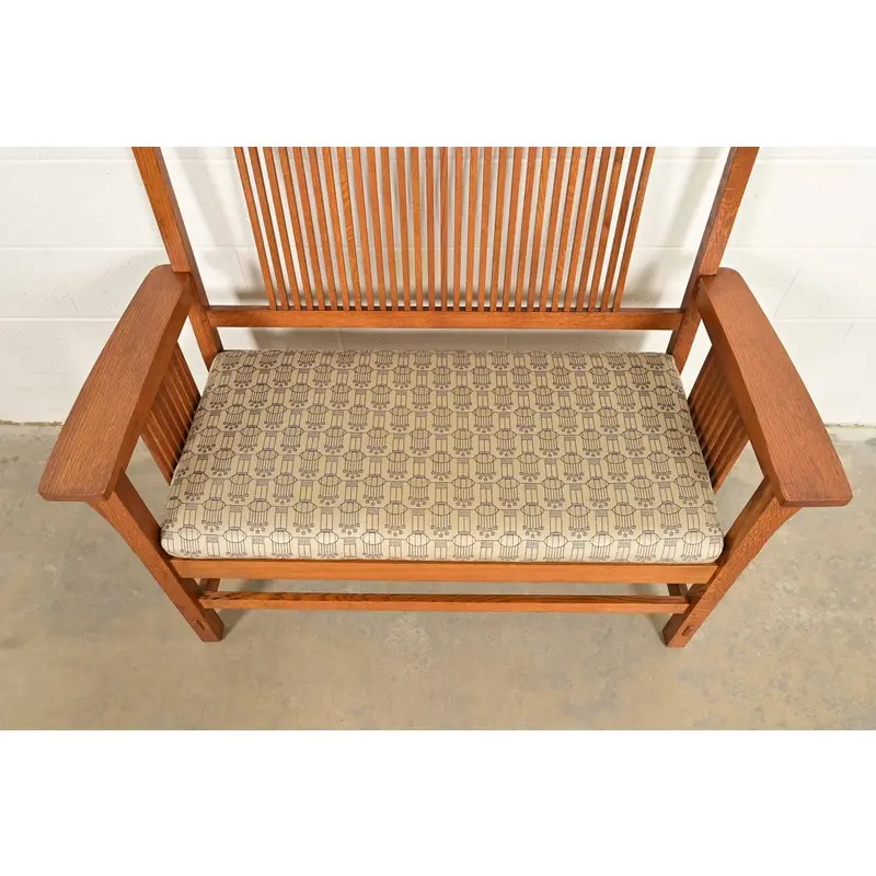 Stickley Mission Oak Arts & Crafts Spindle Bench or Settee - Image 7