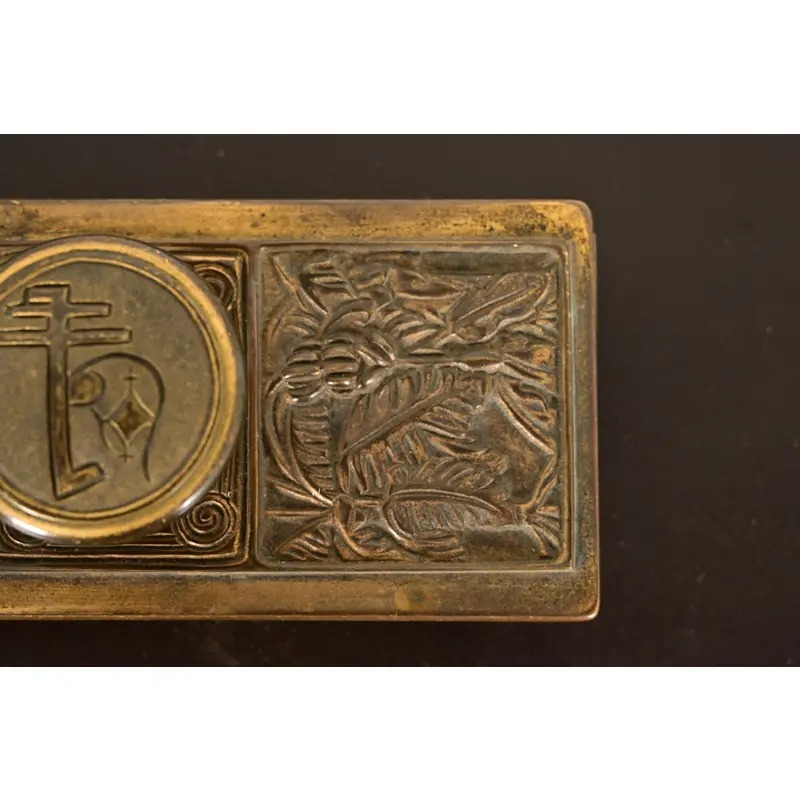 Tiffany Studios New York Bookmark Pattern Bronze Doré Rocker Blotter - Image 7