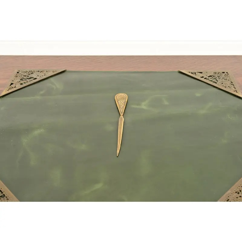 Tiffany Studios New York Grapevine Bronze Doré and Favrile Slag Glass Letter Opener - Image 7