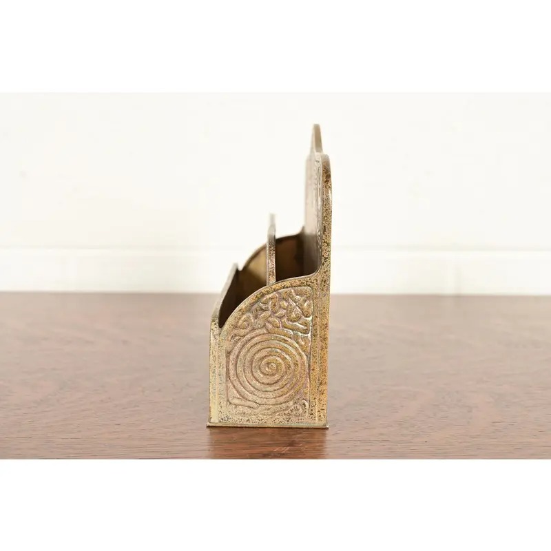 Tiffany Studios New York Zodiac Pattern Bronze Doré Letter Rack - Image 7