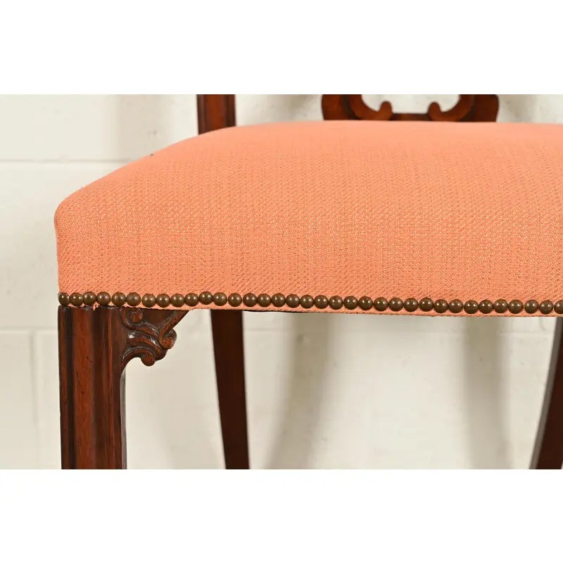 Baker Furniture Georgian Carved Mahogany Dining Chairs, Set of Four - Image 8