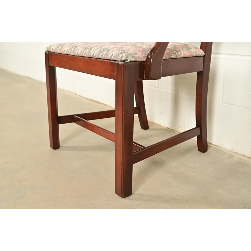 Baker Furniture Style Georgian Carved Mahogany Armchair - Image 8