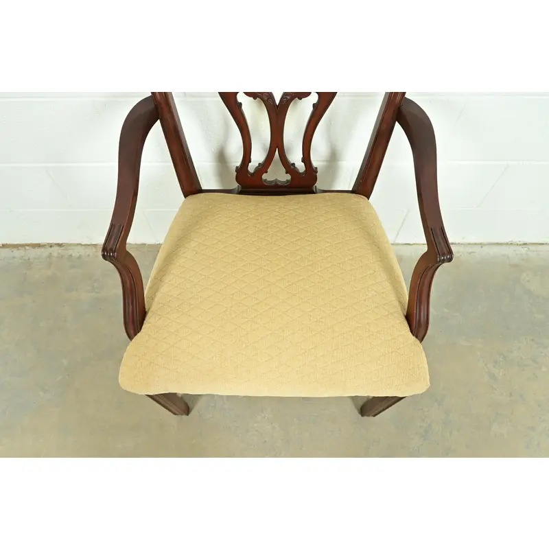Baker Furniture Style Georgian Carved Mahogany Dining Chairs, Set of Six - Image 8