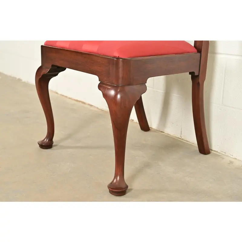 Henkel Harris Queen Anne Solid Mahogany Dining Chairs, Set of Four - Image 8