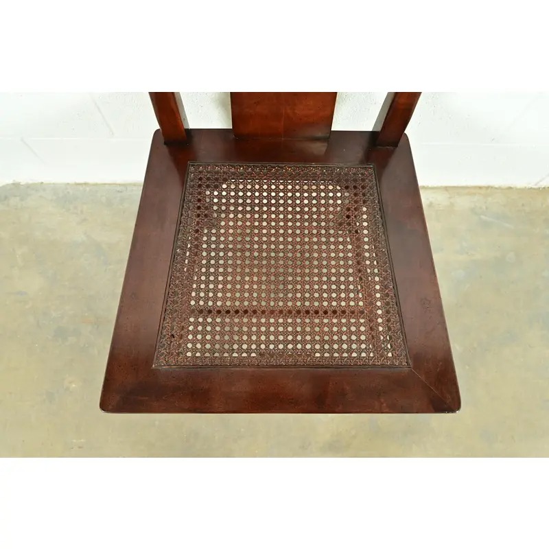 Henredon Hollywood Regency Chinoiserie Sculpted Mahogany Dining Chairs, Set of Eight - Image 8