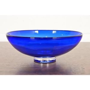 Jeff Zimmerman for Tiffany & Co. Cobalt Blue Art Glass Centerpiece Bowl or Fruit Bowl