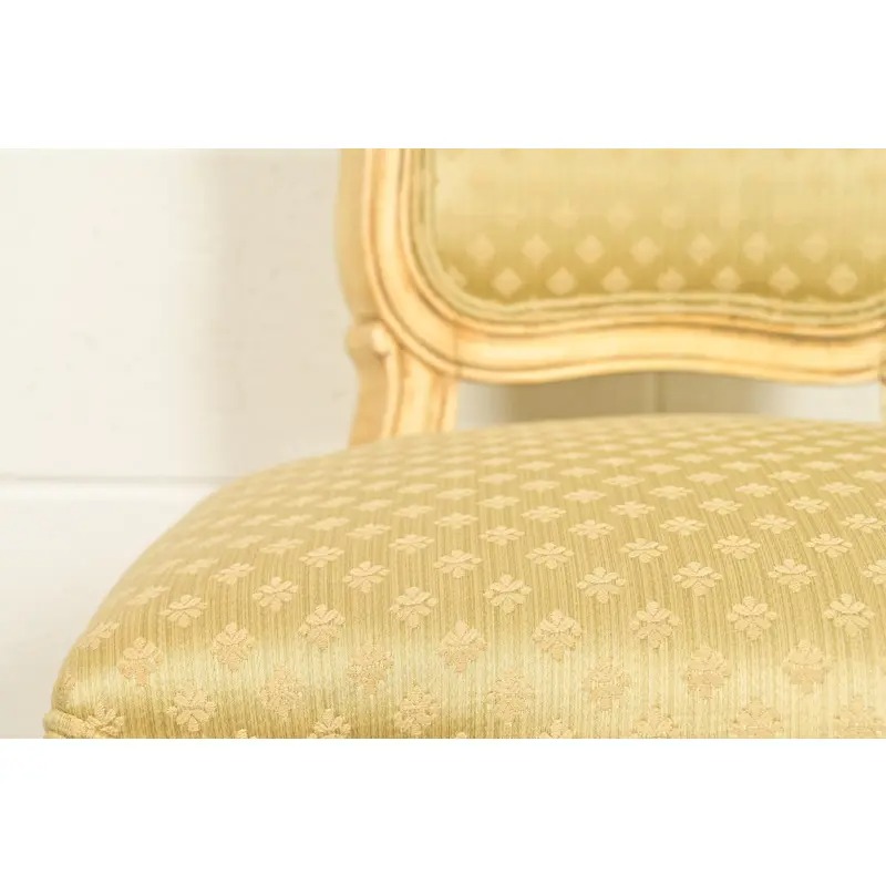 Karges French Regency Louis XVI Cream Lacquered Side Chairs or Dining Chairs, Pair - Image 8
