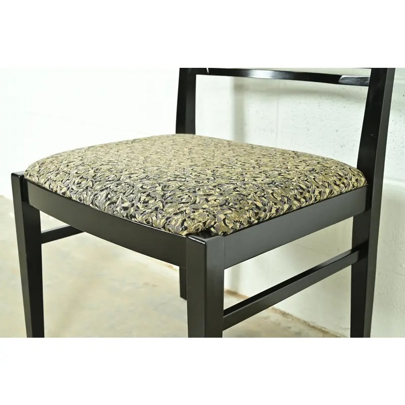 Knoll Postmodern Black Lacquered Ricchio Side Chairs or Dining Chairs, Pair - Image 8