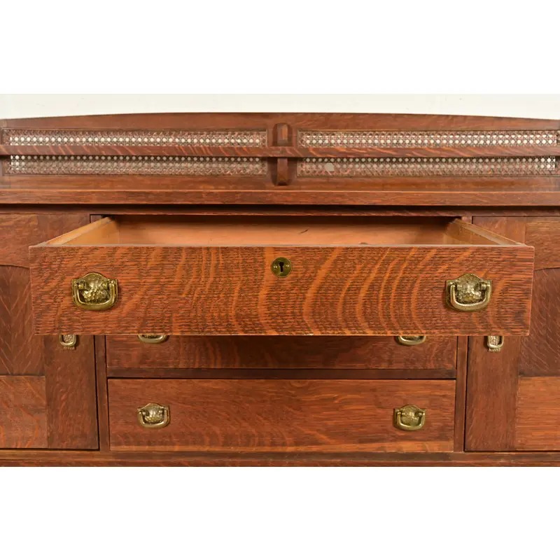 Lifetime Furniture Antique Mission Oak Arts & Crafts Sideboard, Circa 1910 - Image 8