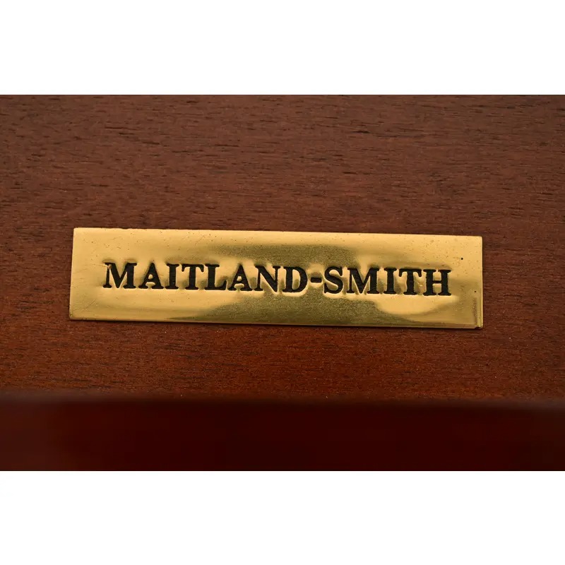 Maitland Smith English Regency Chinoiserie Hand-Painted Red Lacquered Console Table - Image 8