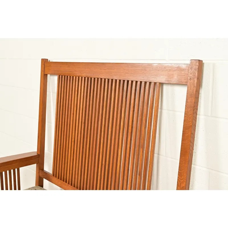 Stickley Mission Oak Arts & Crafts Spindle Bench or Settee - Image 8