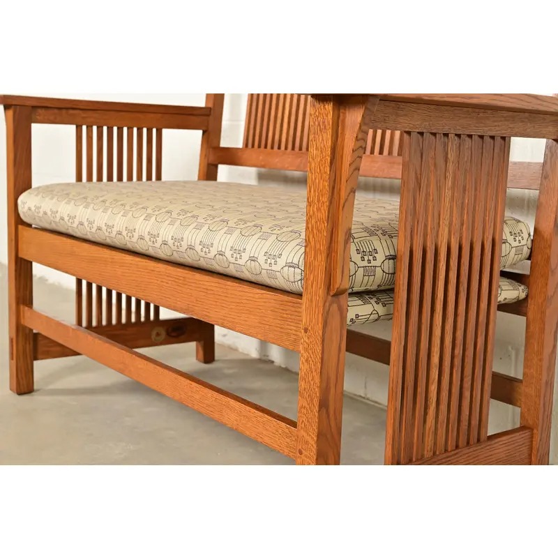 Stickley Mission Oak Arts & Crafts Spindle Benches or Settees, Pair - Image 8
